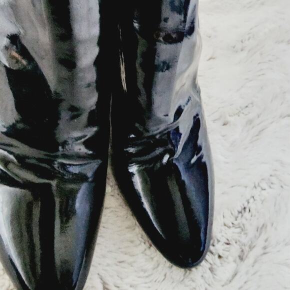 JIMMY CHOO ZIP BACK PATENT LEATHER HEELED BOOTIES SIZE 39 (9) - Picture 9 of 12